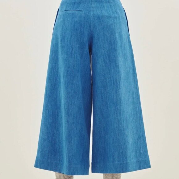 PALMER HARDING Striped Exaggerated Wide Leg Womens 2/4 Exhale Culotte Pants - Picture 4 of 12